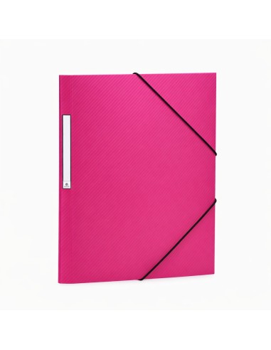 CARPETA CON GOMAS Y SOLAPA P.P. RAYAS DIAGONALES BLACKLINE FUCSIA GRAFOPLAS 04800454 (6)