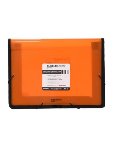 CARPETA DE GOMAS FUELLE Y RIBETE  PP BLACKLINE NARANJA GRAFOPLAS 04800552