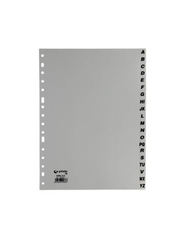 SEPARADOR ABECEDARIO XS 16 TALADROS A4 POLIPROPILENO GRIS GRAFOPLAS 44408071