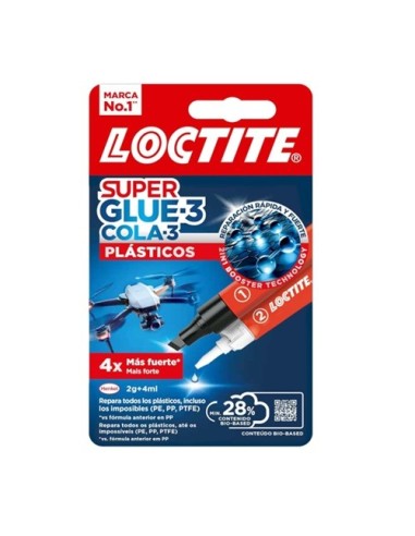 PEGAMENTO LOCTITE SUPER GLUE-3 PLASTICOS DIFICILES 4ML/2GR.  HENKEL 2067172 / 2642430 (12)