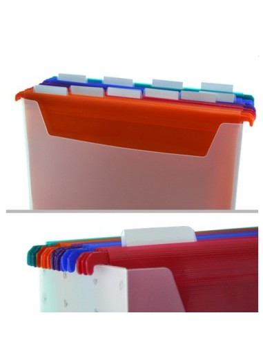 CARPETAS COLGANTES OFFICE BOX PLASTICAS PAQUETE DE 10 SURTIDAS HFP 38110