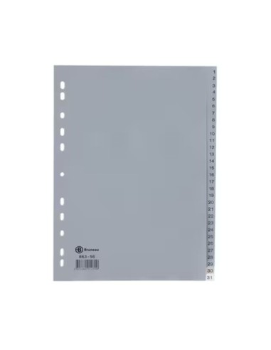 SEPARADOR NUMERICO 31 POSICIONES  PLASTICO  A4  BISMARK POESSA 323649