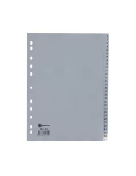 SEPARADOR NUMERICO 31 POSICIONES  PLASTICO  A4  BISMARK POESSA 323649