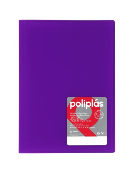 CARPETA 30 FUNDAS A4 GENIUS/POLIPLAS VIOLETA GRAFOPLAS 01331235 (8)