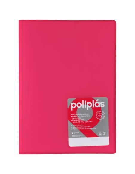 CARPETA 10 FUNDAS A4 GENIUS/POLIPLAS FUXIA GRAFOPLAS 01311254 (12)