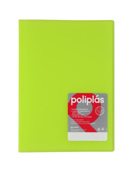 CARPETA 50 FUNDAS A4 GENIUS/POLIPLAS VERDE GRAFOPLAS 01351221 (5)