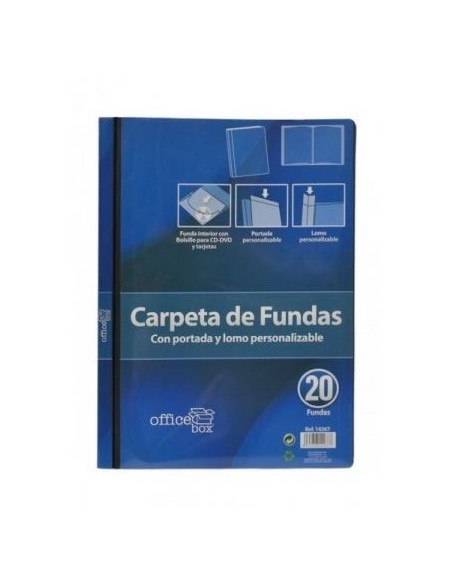 CARPETA 20 FUNDAS PERSONALIZABLE NEGRO HFP REF 14267