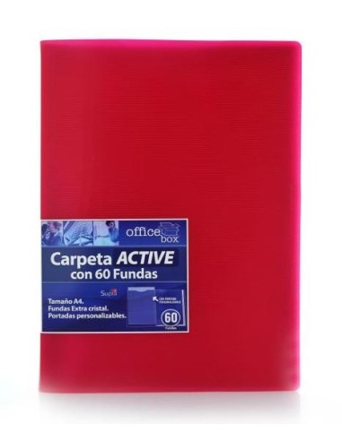 CARPETA 60 FUNDAS GENIUS ROJO HFP 196-R