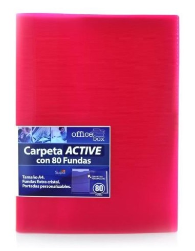 CARPETA 80 FUNDAS GENIUS ROJO HFP 198-R