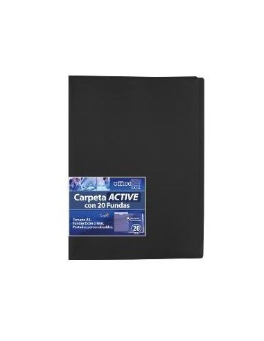 CARPETA 20 FUNDAS EN A3 SUPRA NEGRO HFP 121-NE