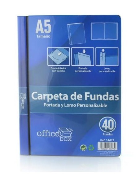 CARPETA A5 40 FUNDAS PERSONALIZABLES HFP 14477