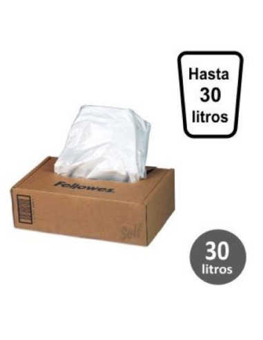 BOLSA PARA RESIDUOS DE DESTRUCTORAS CAJA DE 100UDS 79X200X159MM . 38 LITROS FELLOWES ref 36052