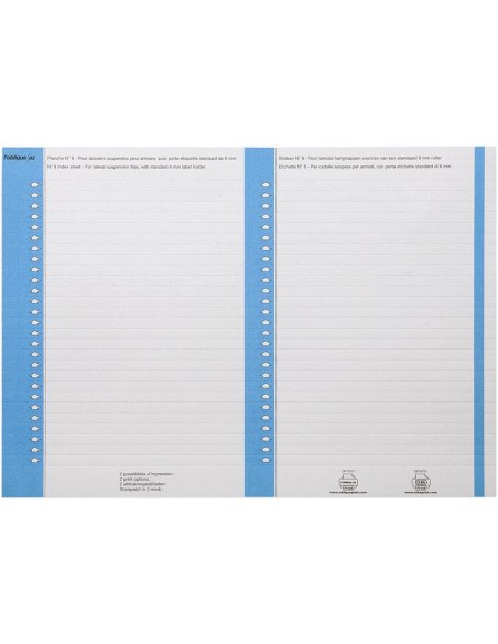 TIRAS CARPETA COLGANTE  VISOR LATERAL ( 27 TIRAS POR HOJA)  HAMELIN 100330201 POR UNIDAD