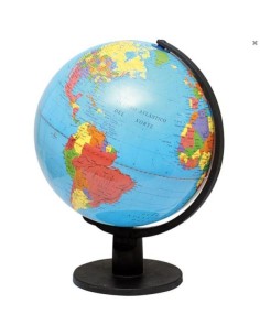 GLOBO TERRAQUEO ESFERA MUNDO CON LUZ 25 CM AZUL MAKRO 630289