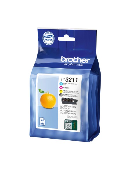 BROTHER Pack de 4 cartuchos de tinta negro, cian, magenta y amarillo BROTHER LC3211VAL