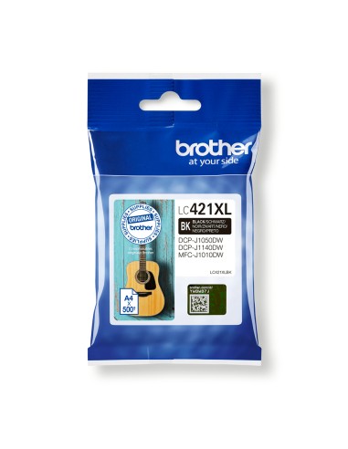 BROTHER Cartucho de tinta negro de larga duracion LC421XLBK para DCP-J1050DW / DCP-J1140DW / MFC-J10