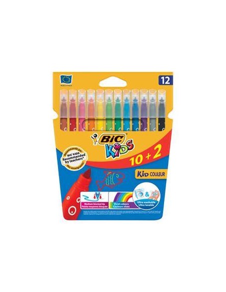 ROTULADORES BIC KID COULEUR  12 COLORES  BIC   9246623