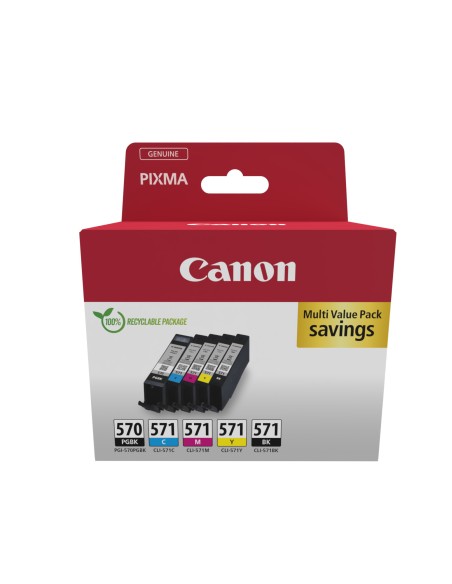 CANON Cartucho Pack 5 PGI570 BK / CLI571 CMYK MULTI ECO
