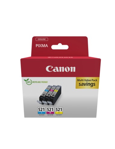 CANON CLI521CMY MULTI ECOPACK pack 3-colores carton