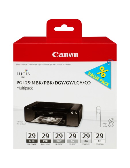 Canon PIXMA/PRO-1 MultiPack PGI-29 MBK/PBK/DGY/GY/LGY/CO