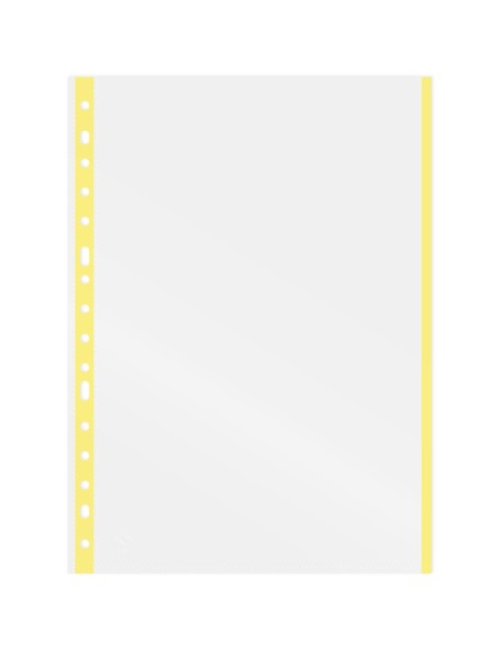 FUNDA MULTITALADRO FOLIO CON BORDE AMARILLO  GRAFOPLAS 05510060 POR UNIDAD (100)