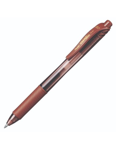 BOLIGRAFO TINTA GEL PENTEL ENERGEL BL107-E MARRON MULTITEC (12)