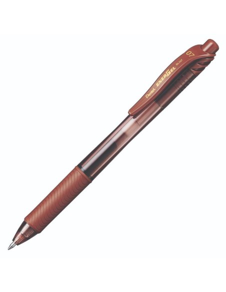 BOLIGRAFO TINTA GEL PENTEL ENERGEL BL107-E MARRON MULTITEC (12)