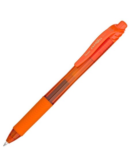 BOLIGRAFO TINTA GEL PENTEL ENERGEL BL107-F NARANJA MULTITEC (12)
