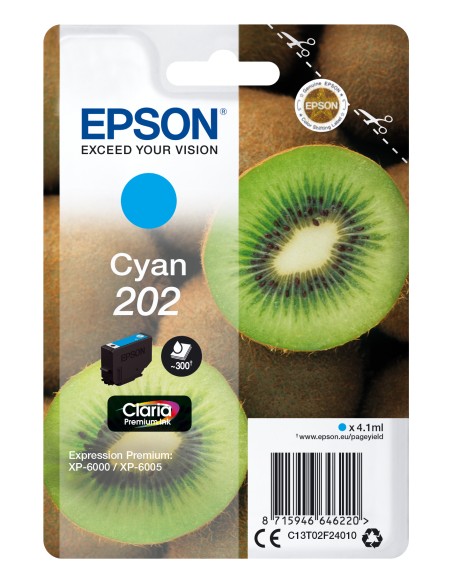 EPSON Singlepack Cyan 202 Claria Premium Ink