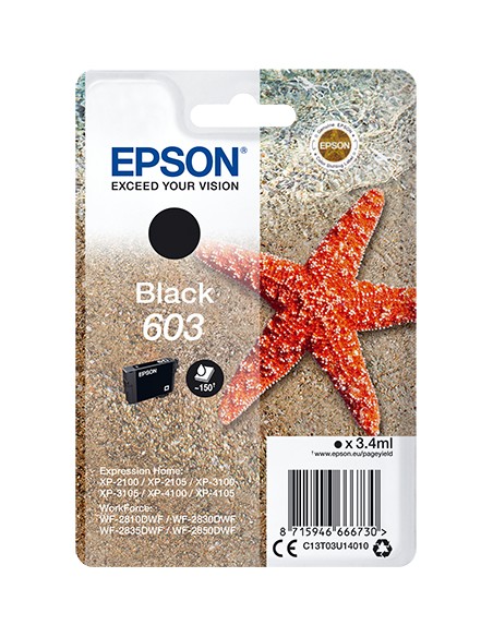 EPSON tinta negra Std Estrella de mar 1 tinta 603 RF / AM Single