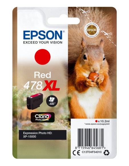 EPSON Singlepack ROJO 478XL Claria Photo HD Ink ardilla  RF+AM