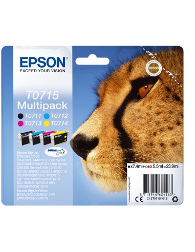 Epson Stylus D-78/92/120/SX218 DX-4000/5000/6000/7000F Pack 4 Cartuchos (T0711+T0712+T0713+T0714)