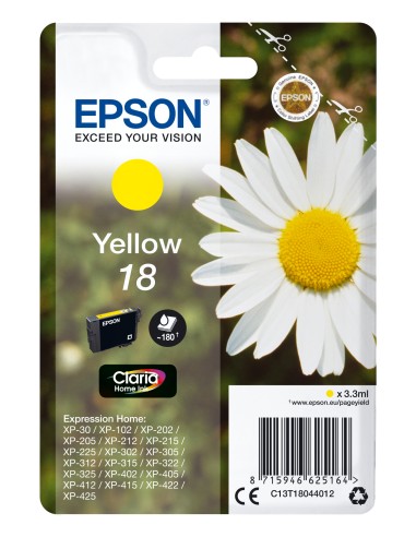 Epson Expression Home XP-102/205/305/405 Cartucho Amarillo nº18