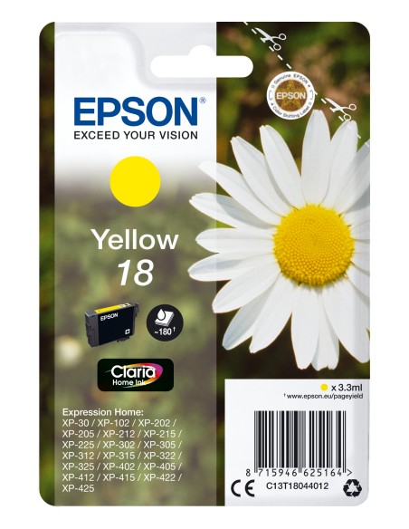 Epson Expression Home XP-102/205/305/405 Cartucho Amarillo nº18