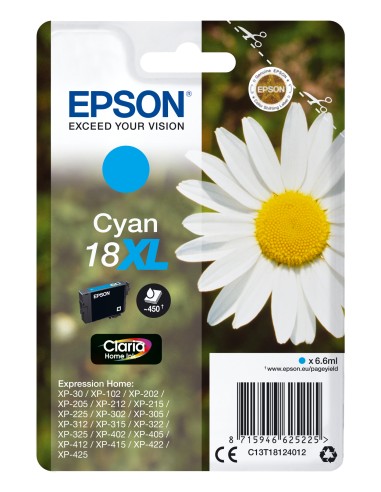 Epson Expression Home XP-102/205/215/305/405 Cartucho Cian Alta Capacidad 18XL