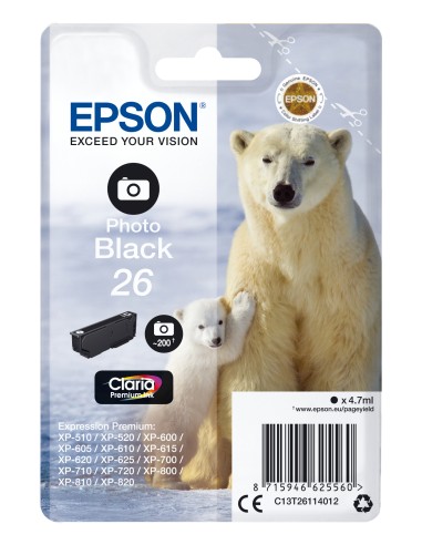 Epson Claria Premium Cartucho foto Negro 26