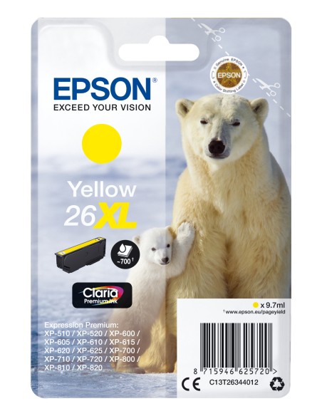 Epson Claria Premium Cartucho Amarillo 26XL Alta Capacidad Expression Premium XP-510