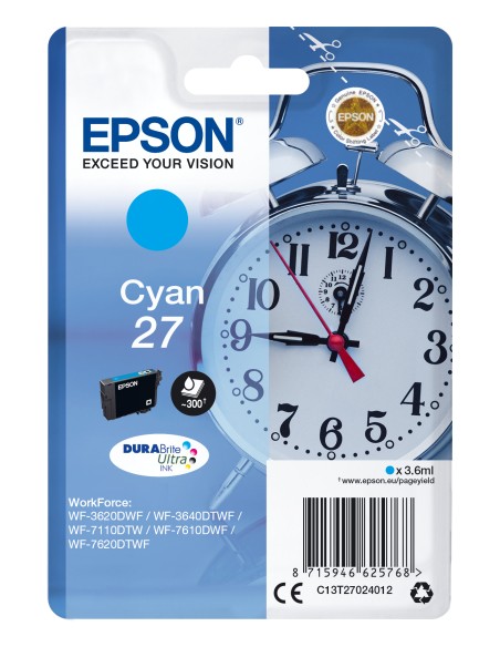 Epson WorkForce WF-3000 y WF-7000 Cartucho Cian nº27