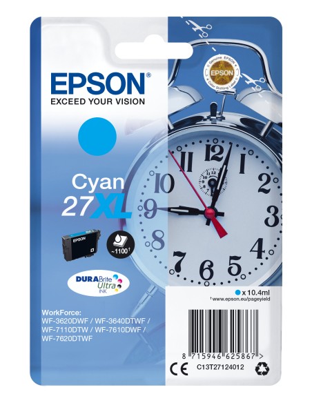 Epson WorkForce WF-3000 y WF-7000 Cartucho Cian de Alta Capacidad nº27XL