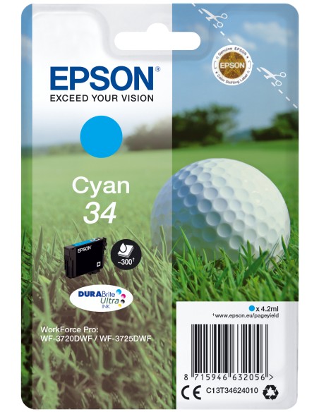 EPSON Singlepack Cyan 34 DURABrite Ultra Ink