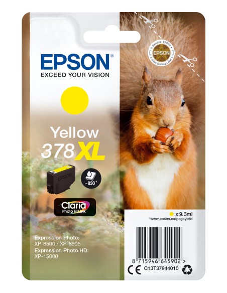 EPSON Singlepack Yellow 378XL Claria Photo HD Ink
