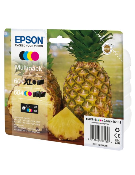 EPSON Tinta 4 colores Multipack 604XL Negro/ 604 Std CMY