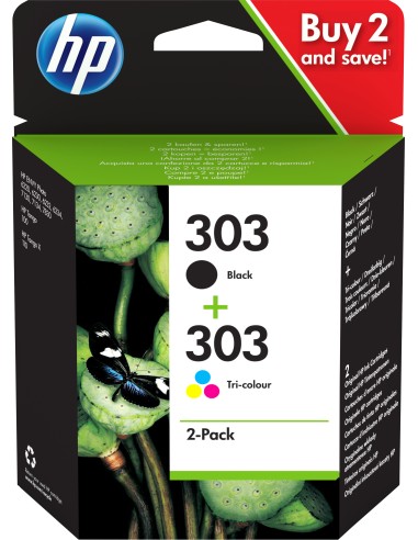 HP  Envy Photo 6230,7130,7134,7830 Combo Pack 2 Negro y Color Nº303