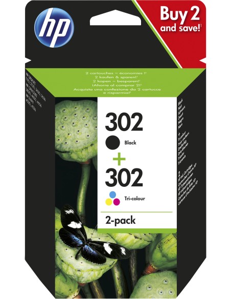 HP OfficeJet 3830 Pack 2 Cartuchos  F6U66AE (nº302) + F6U65AE (nº302)