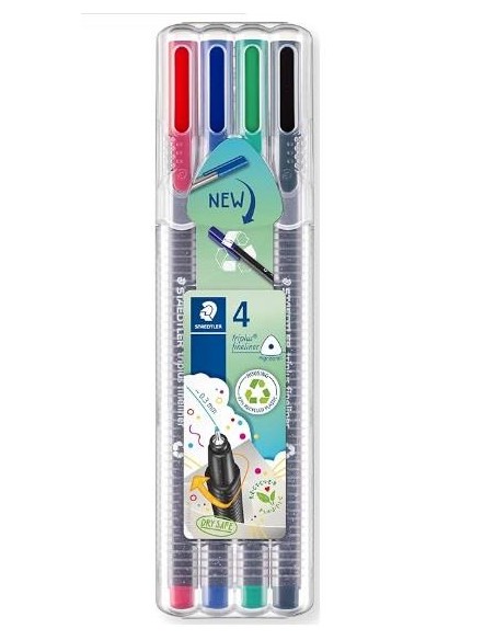 ROTULADORES STATEDTLER TRIANGULARES TRIPLUS FINELINER 334 SB4 4 UNIDADES