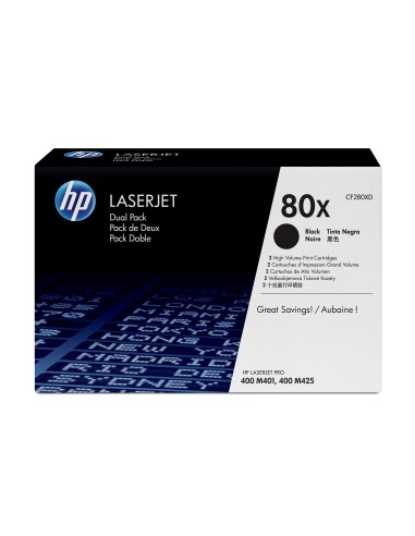 HP nº80X Toner Negro Pack 2