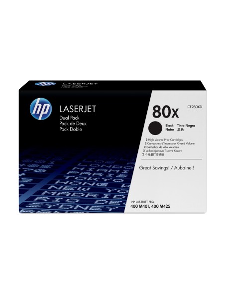 HP nº80X Toner Negro Pack 2