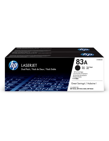 HP LaserJet M125/M127/M201 Pack 2 Toner Negro 83AD