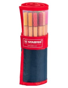 ESTUCHE STABILO POINT 88 ROLLERSET AZUL 25 COLORES BRILLANTES 8825-021