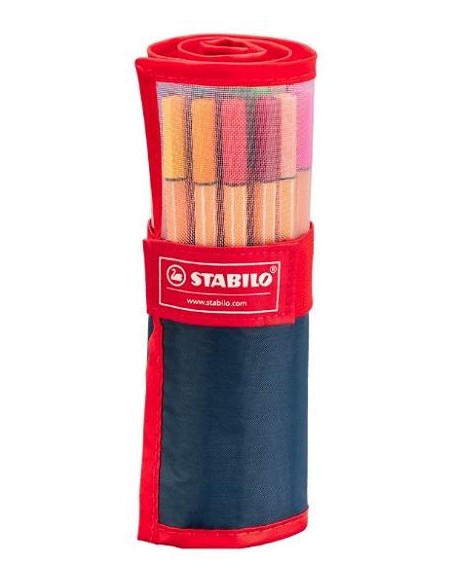 ESTUCHE STABILO POINT 88 ROLLERSET AZUL 25 COLORES BRILLANTES 8825-021